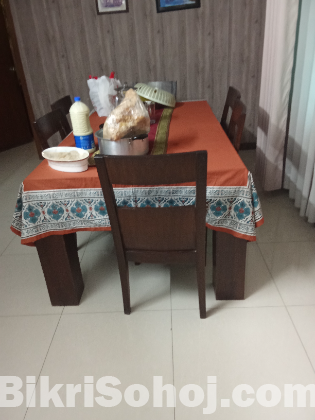 Glass Top Dinning table with 6 chairs